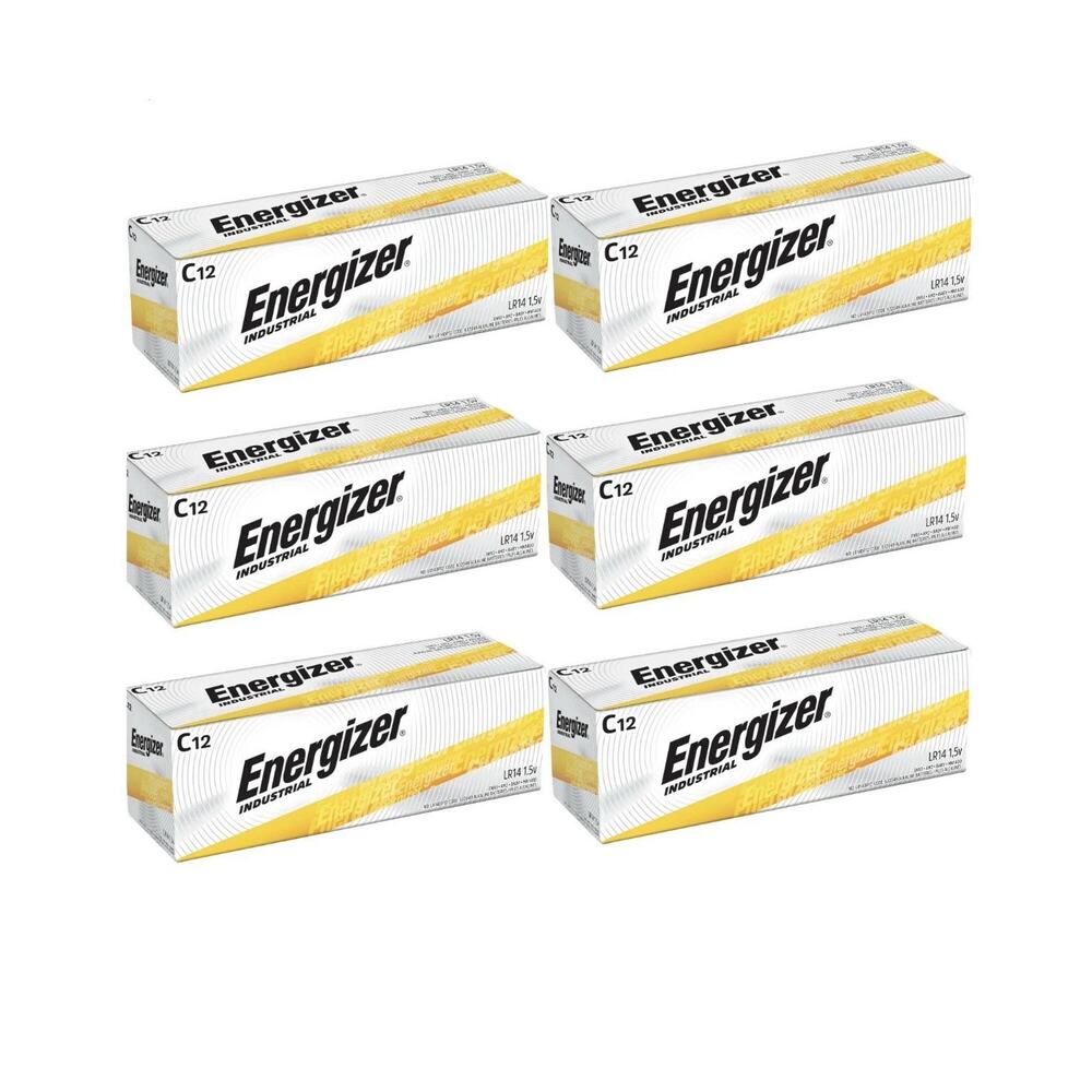 72 Energizer Industrial C Alkaline Batteries (EN93, LR14) Exp: 2035